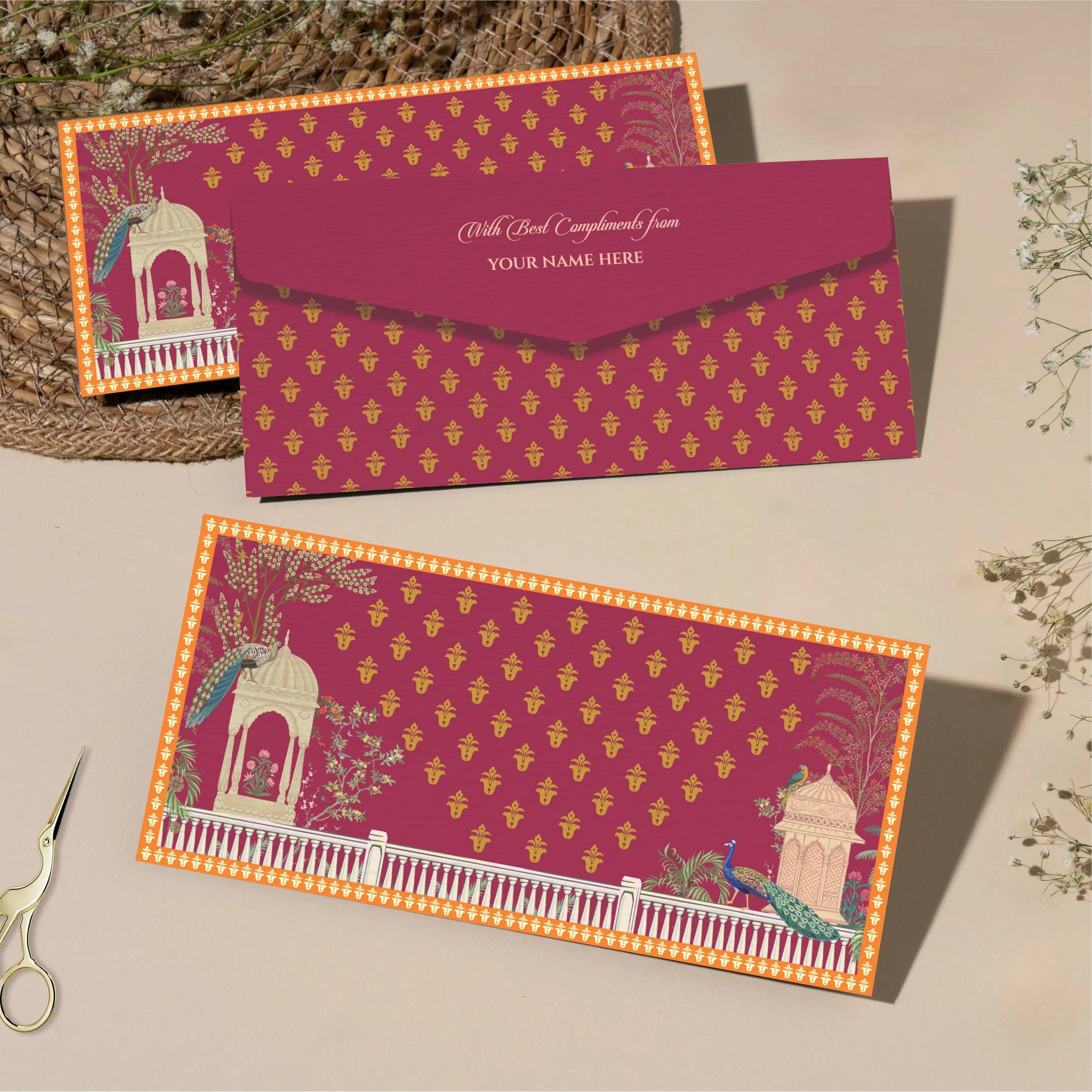 Personalised Money Envelopes - Crimson Peacock - Set of 20 Chatterbox Labels
