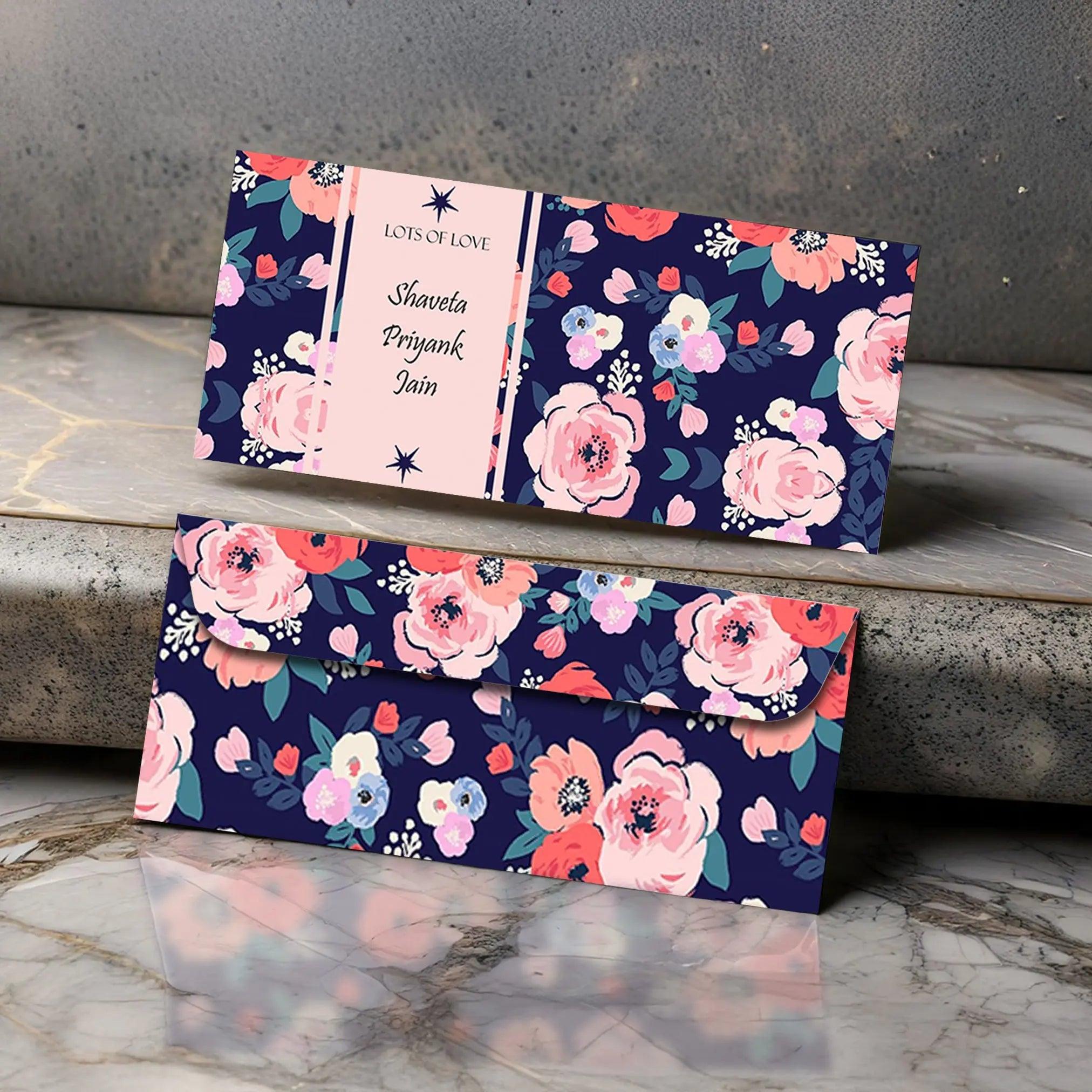 Personalised Money Envelopes - Floral Design- Set of 20 Chatterbox Labels