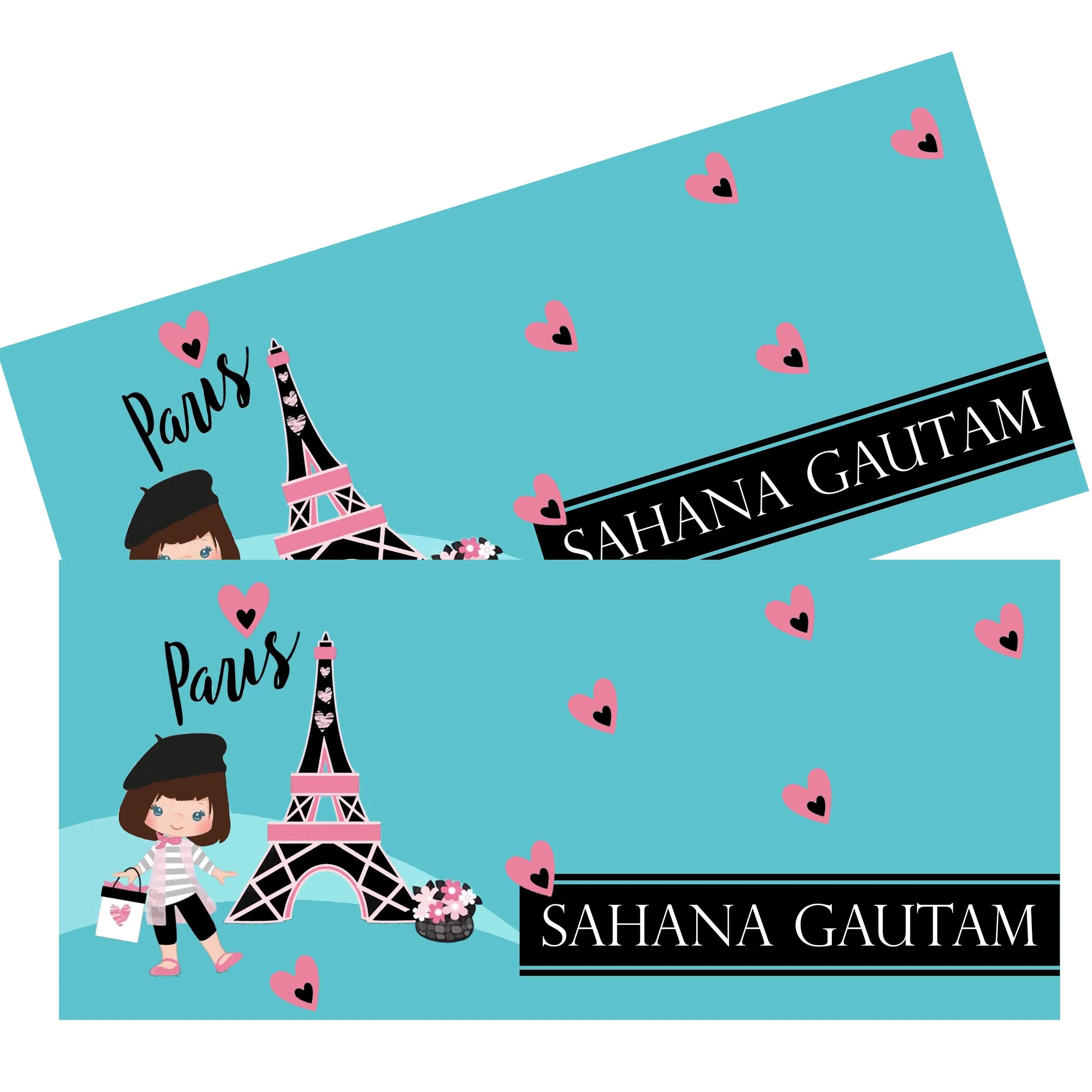 Personalised Money Envelopes - Paris Theme - Set of 20 Chatterbox Labels