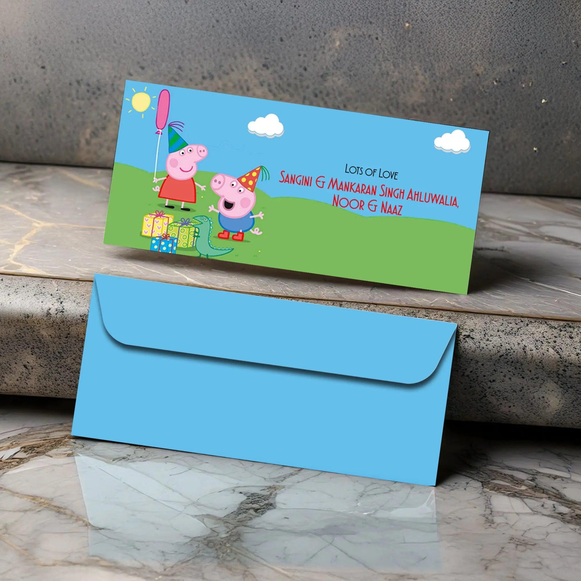 Personalised Money Envelopes - Peppa Pig Theme - Set of 20 Chatterbox Labels
