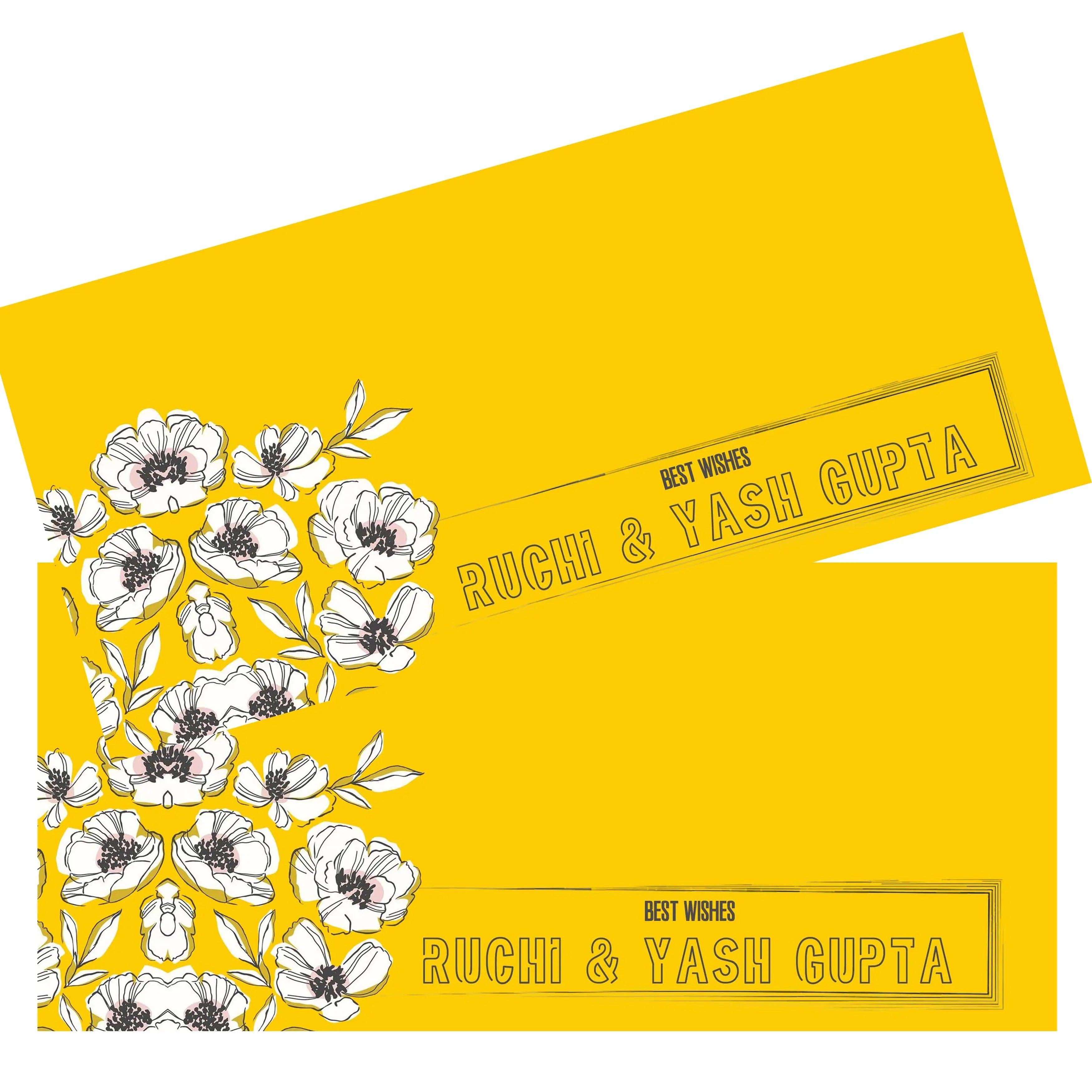 Personalised Money Envelopes - Yellow Blossom - Set of 20 Chatterbox Labels
