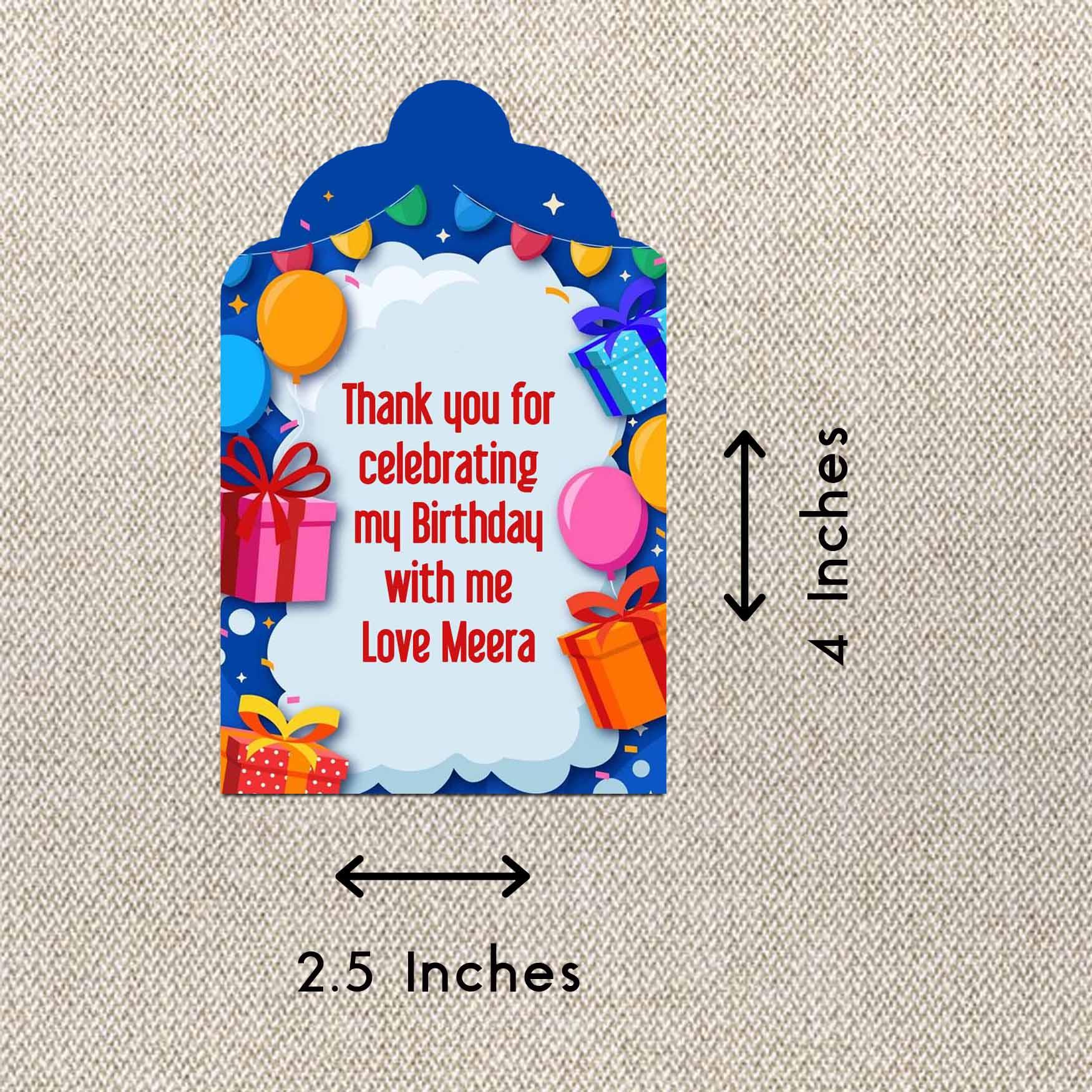 Personalised Thank You Cards - Birthday Flair - Set of 15 - Chatterbox Labels