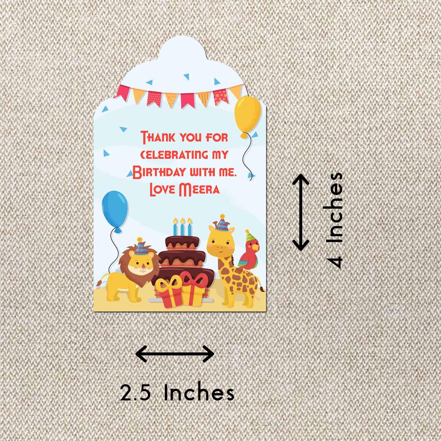 Personalised Thank You Cards - Sweet Safari - Set of 15 - Chatterbox Labels