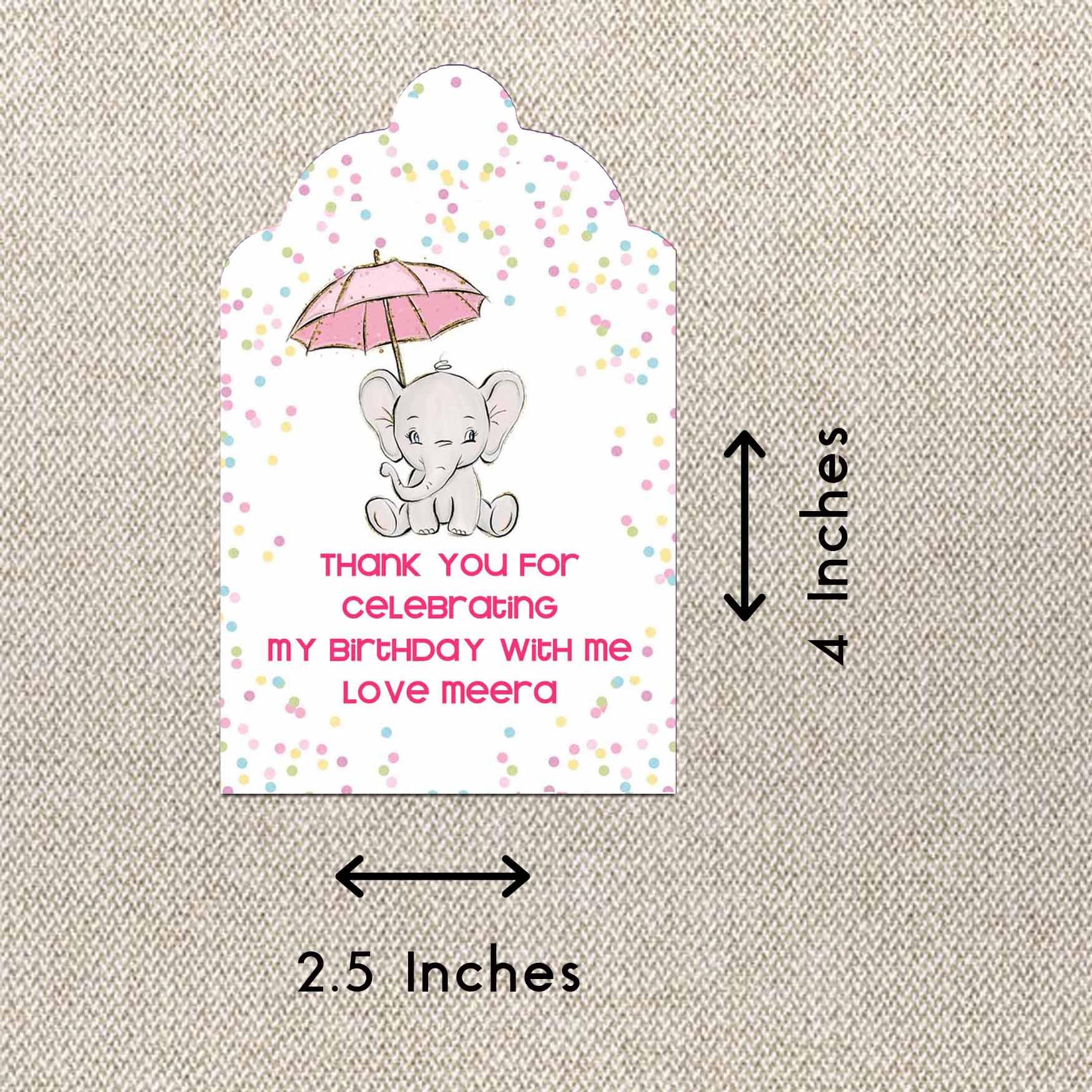 Personalised Thank You Cards - Vintage Elephant - Set of 15 - Chatterbox Labels