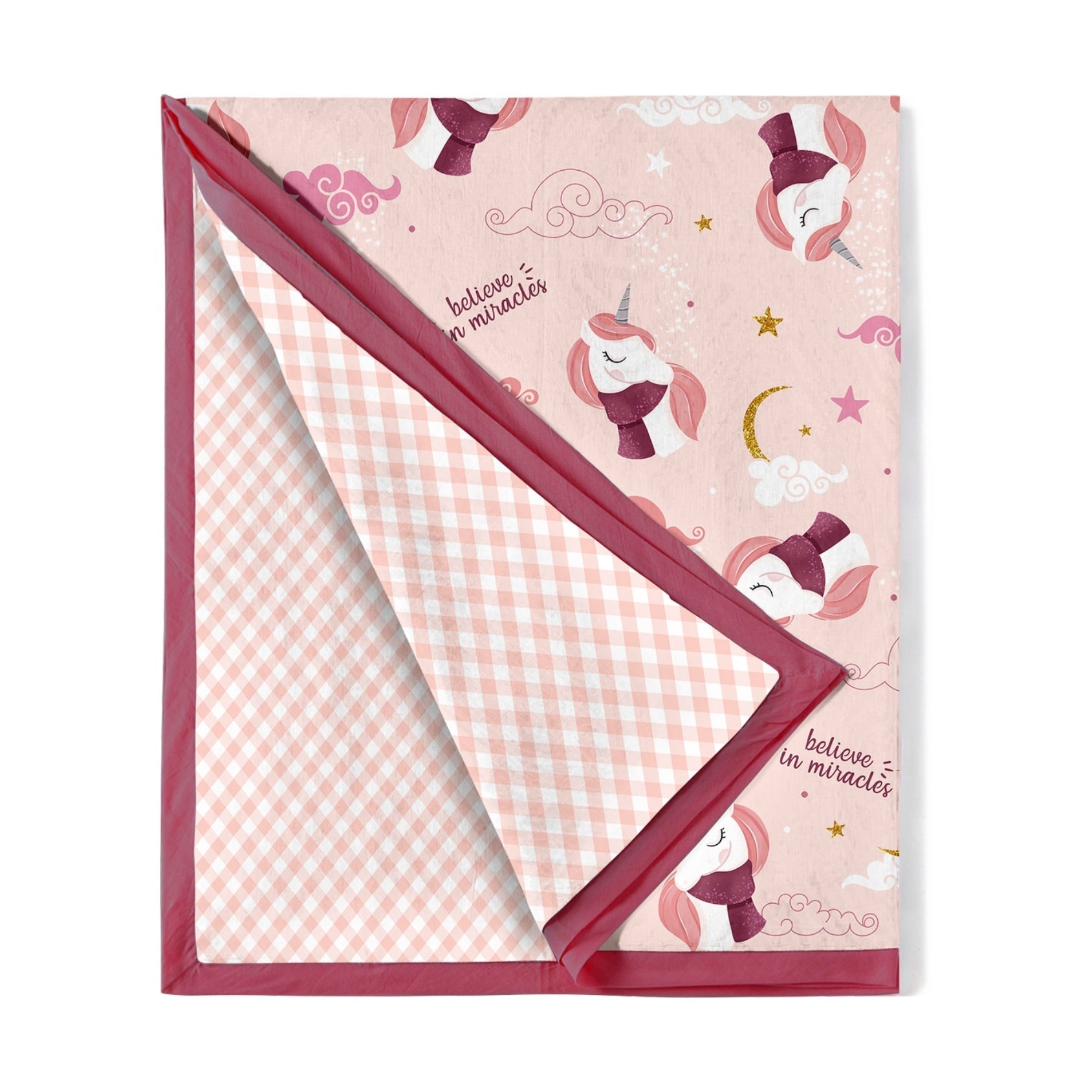 Perosnalised Cotton Blankets for Kids - Dreamy Unicorns Design