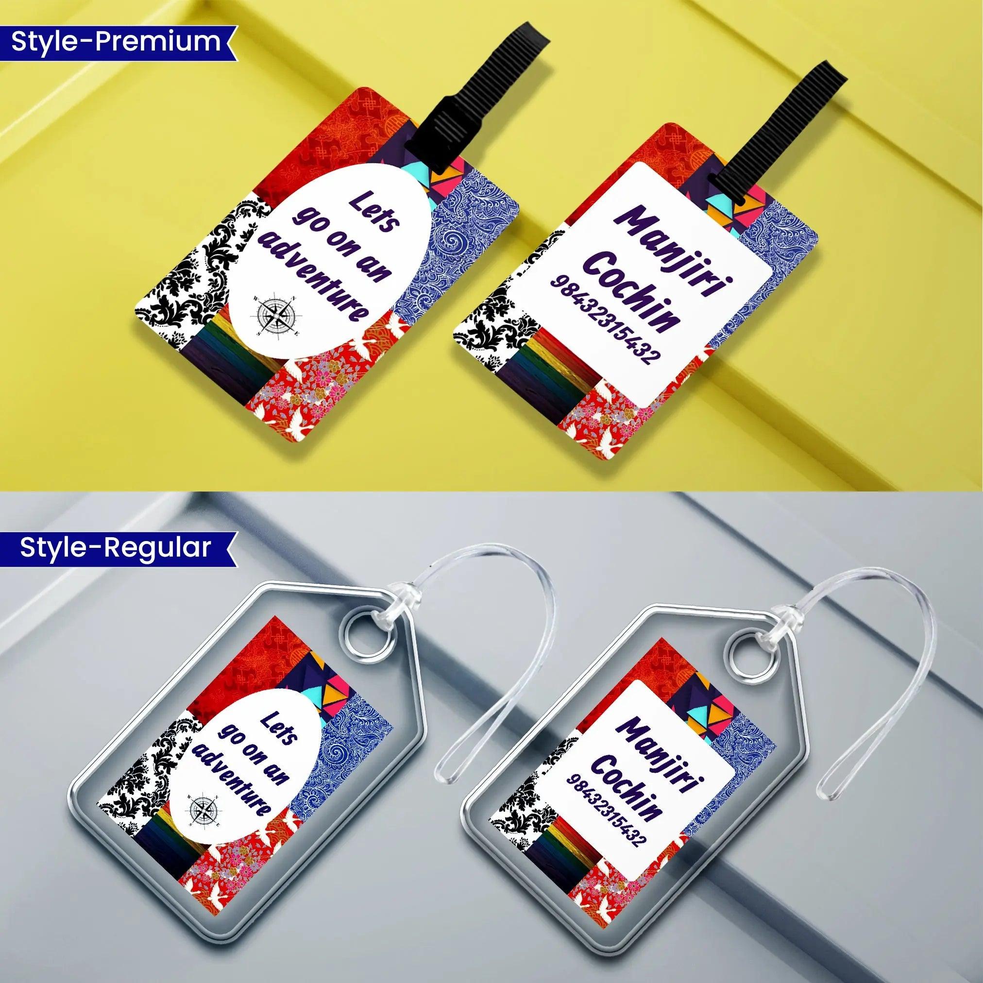 Personalized Luggage Tags Boho Design - Set of 5 Chatterbox Labels