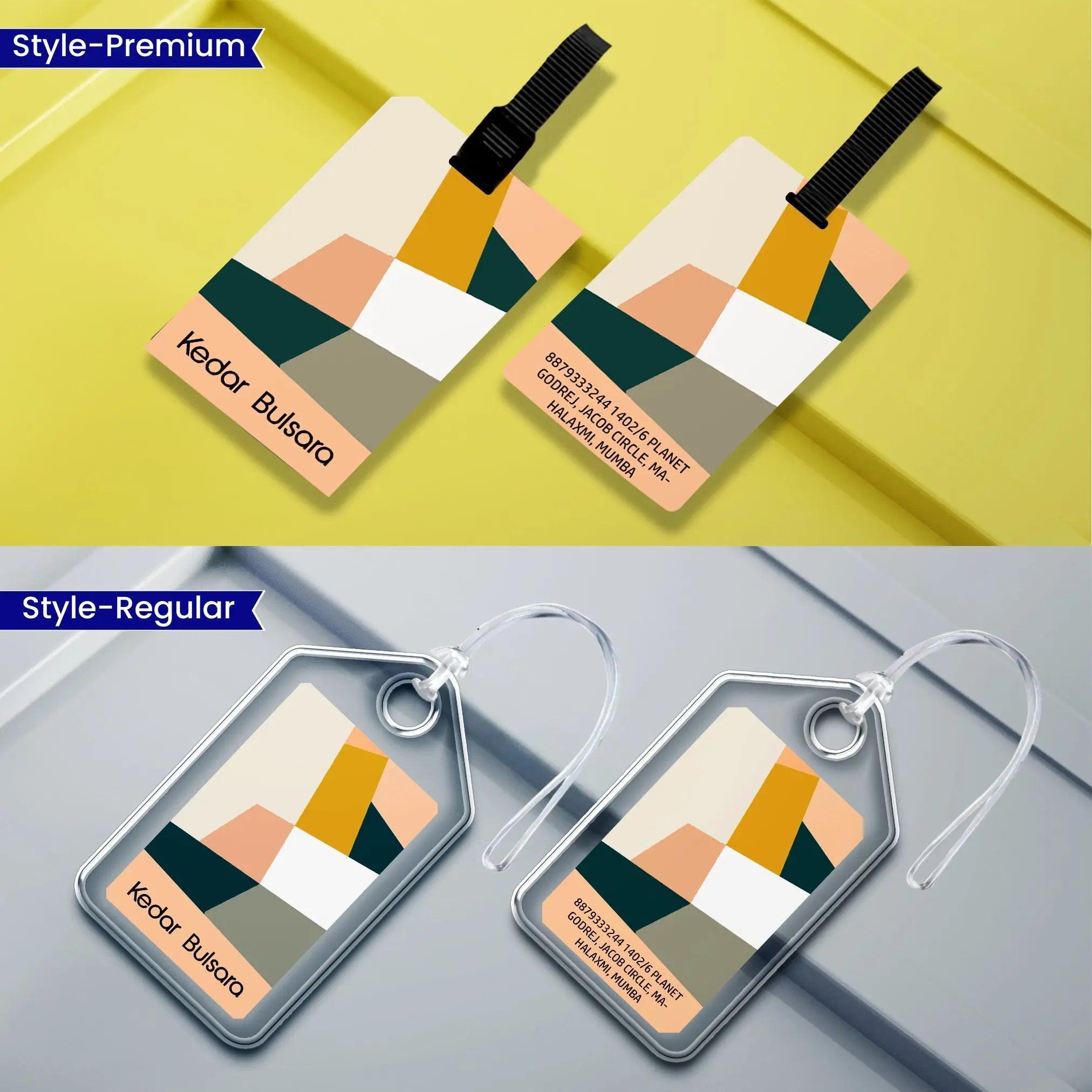 Personalized Luggage Tags - Mellow Grid Design