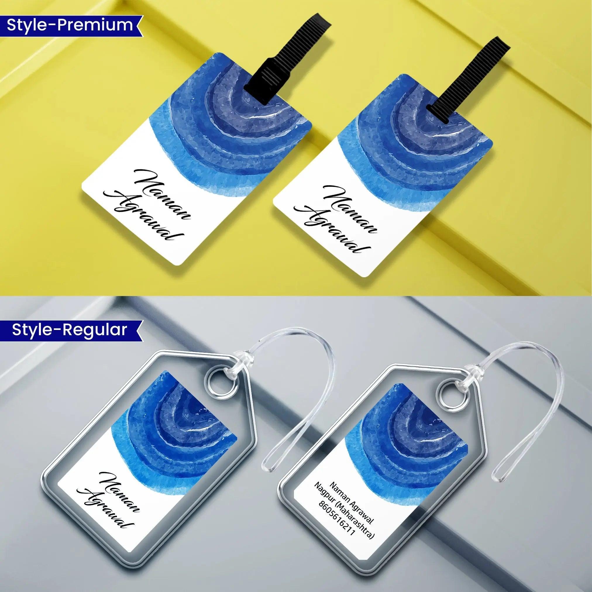 Personalized Luggage Tags -Ocean Trace Design