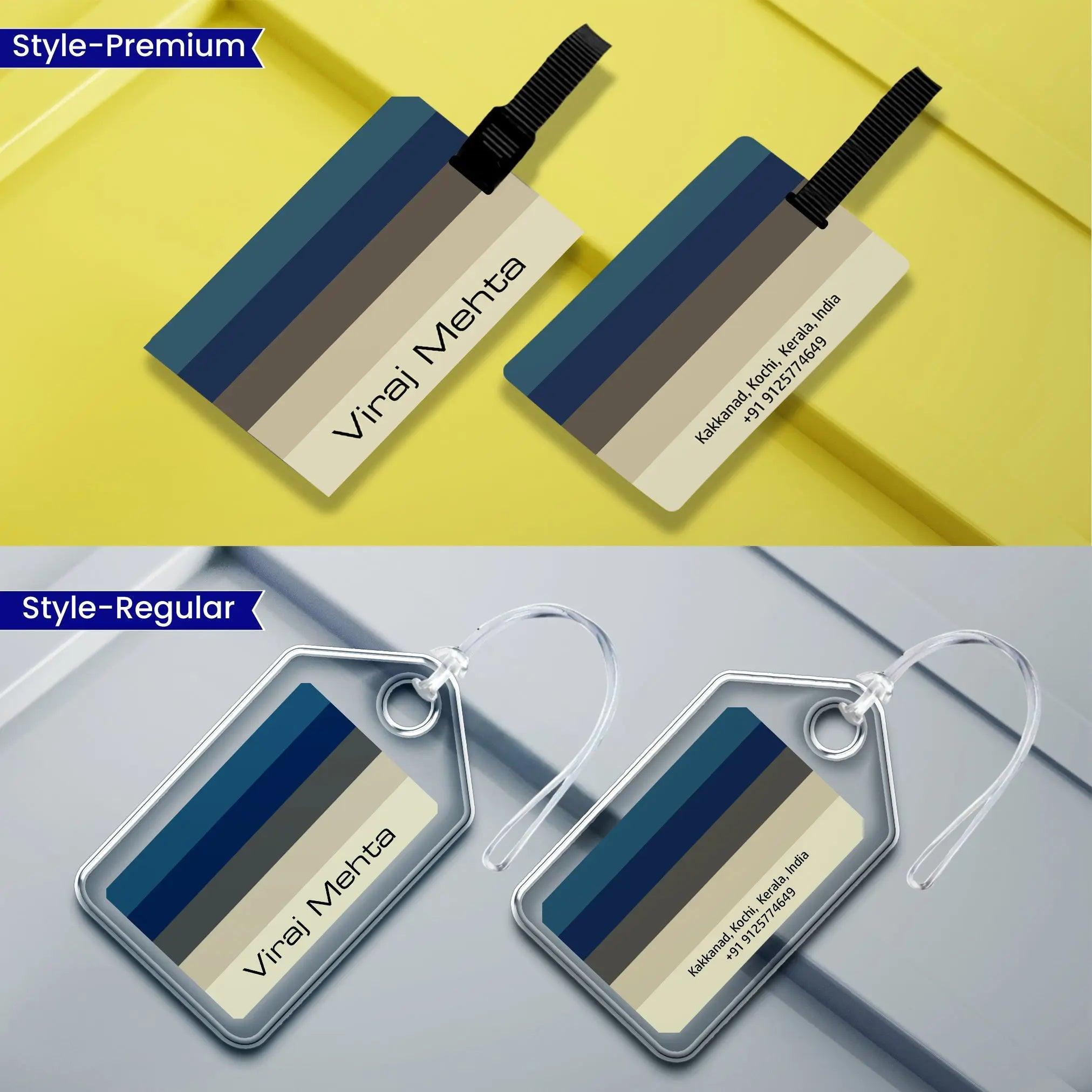 Personalized Luggage Tags - Stripes & Style Design