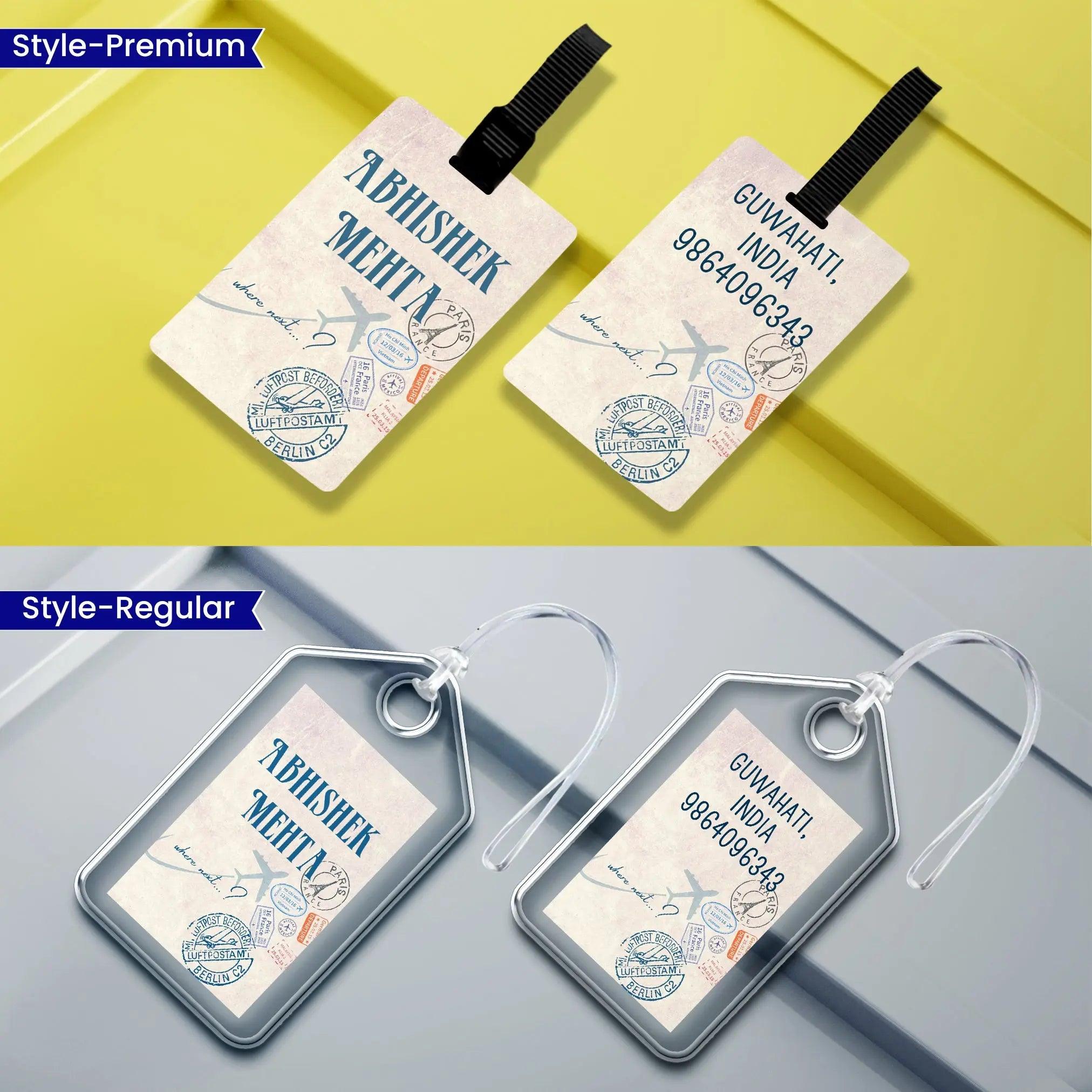 Personalized Luggage Tags Where Next Design - Set of 5 Chatterbox Labels