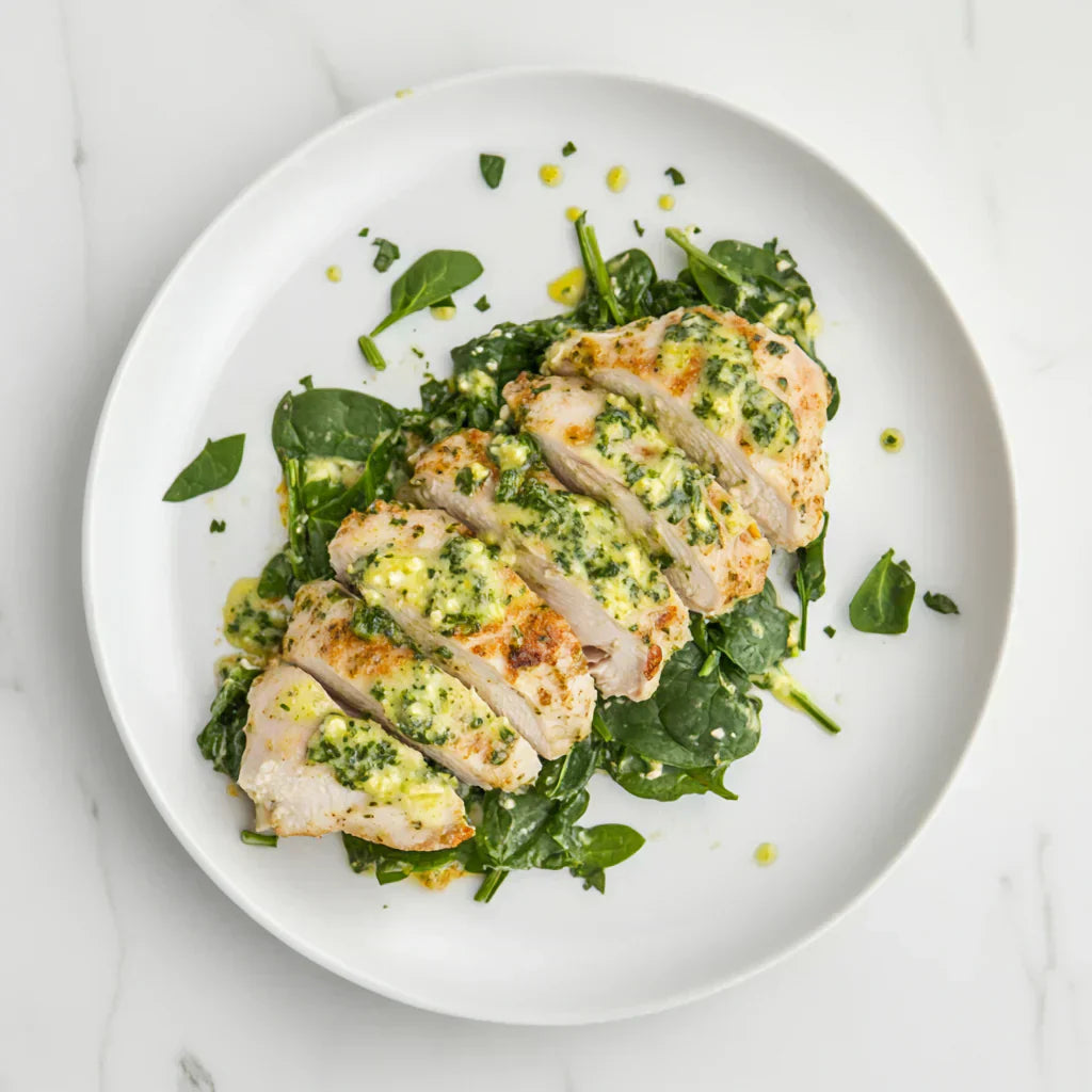 Pesto Chicken with Spinach