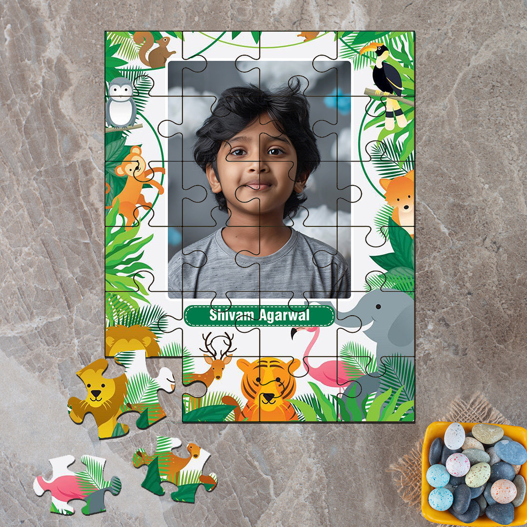Custom Acrylic Photo Puzzle - Jungle Safari Design