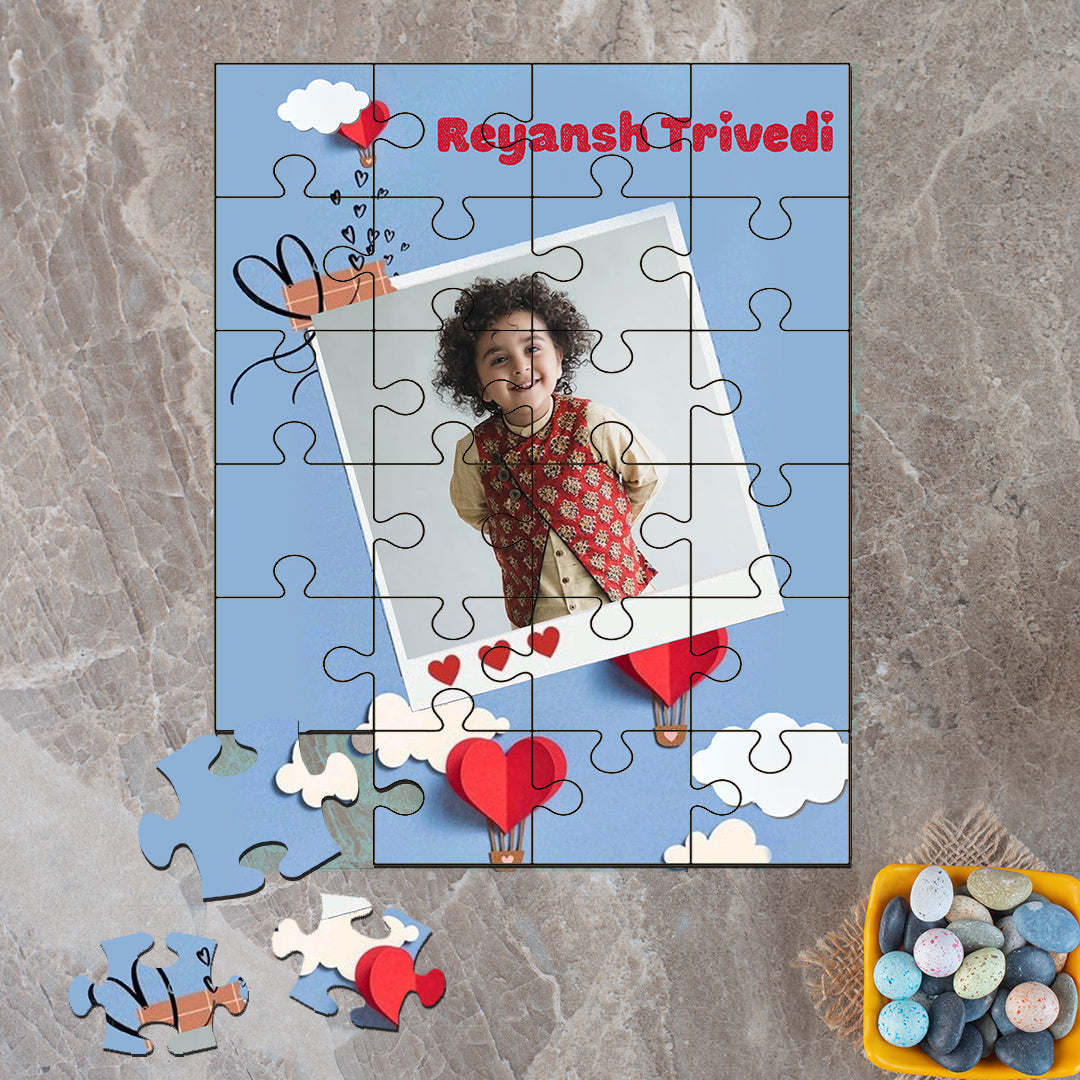 Custom Acrylic Photo Puzzle - Paper Hearts