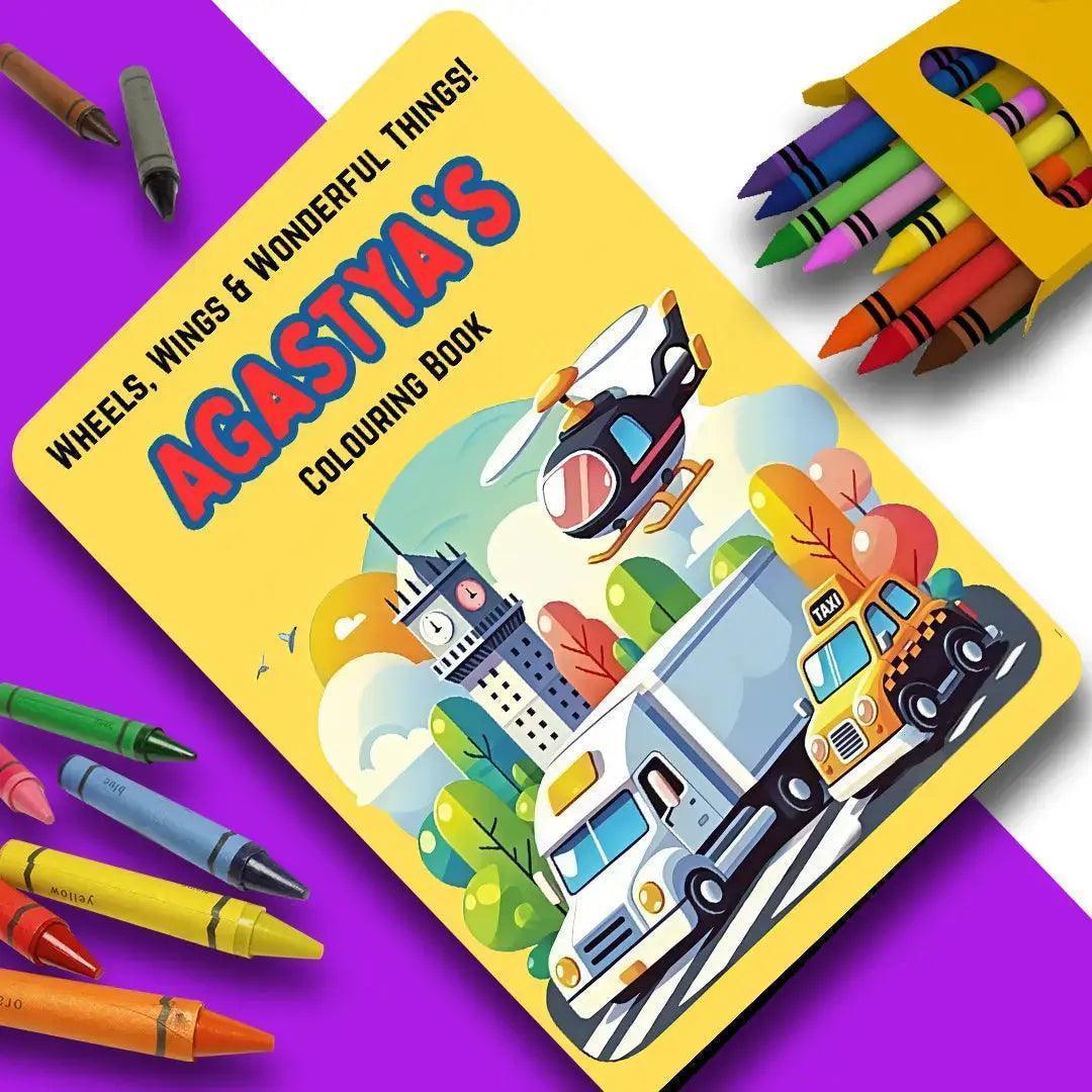Return Gift- Personalised Colouring Book with Custom Faber-Castell Crayon Box