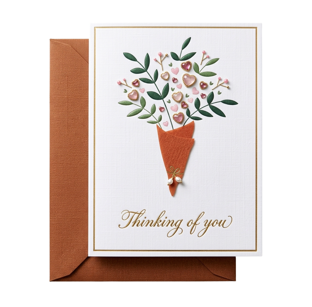 Gemstone Petals & Hearts Card