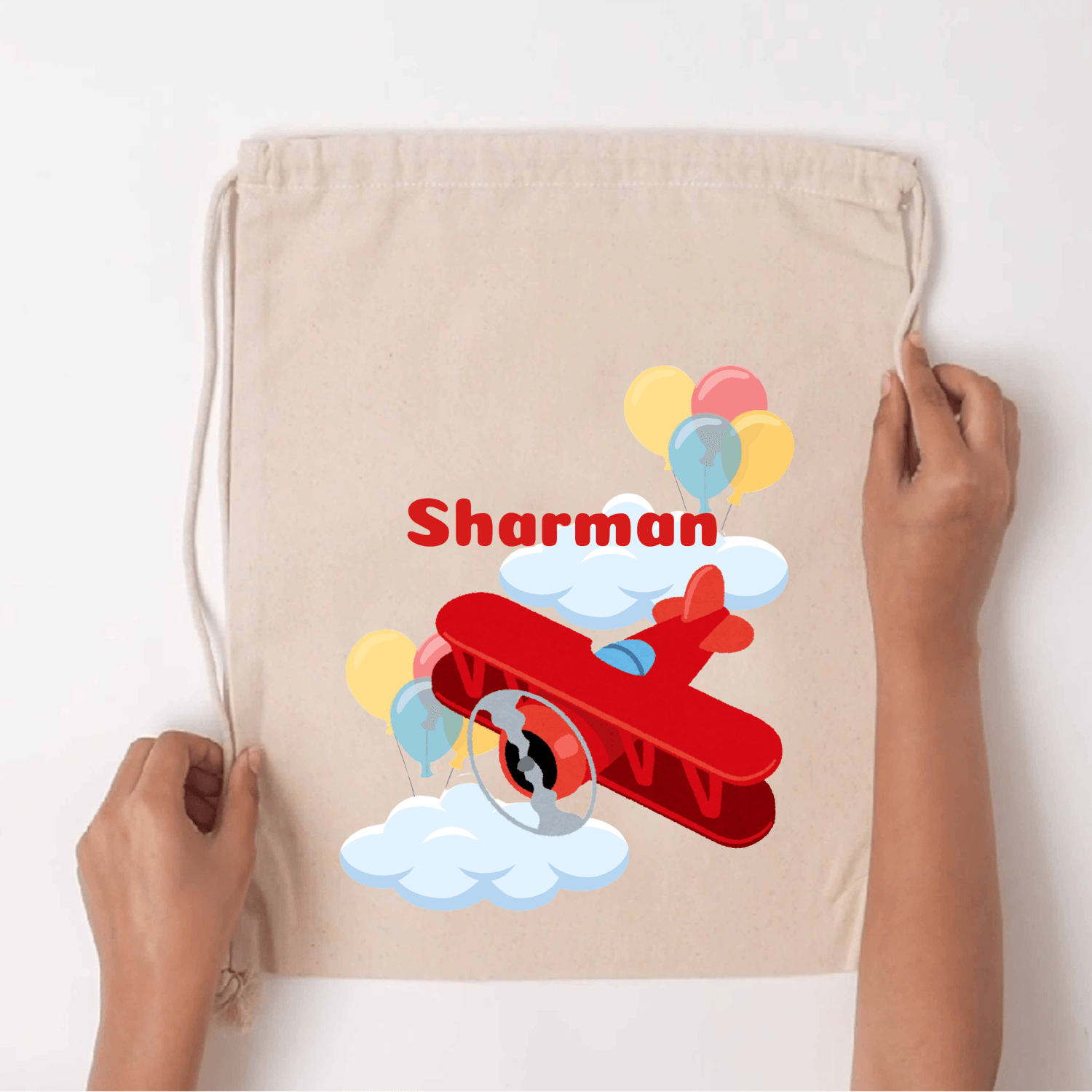 Custom Drawstring Bag - Sky High Chatterbox Labels