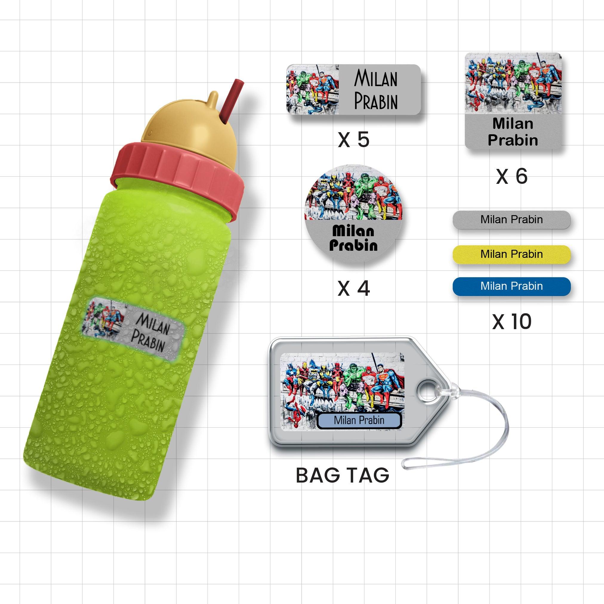 Assorted Waterproof Labels - Superhero Theme Chatterbox Labels