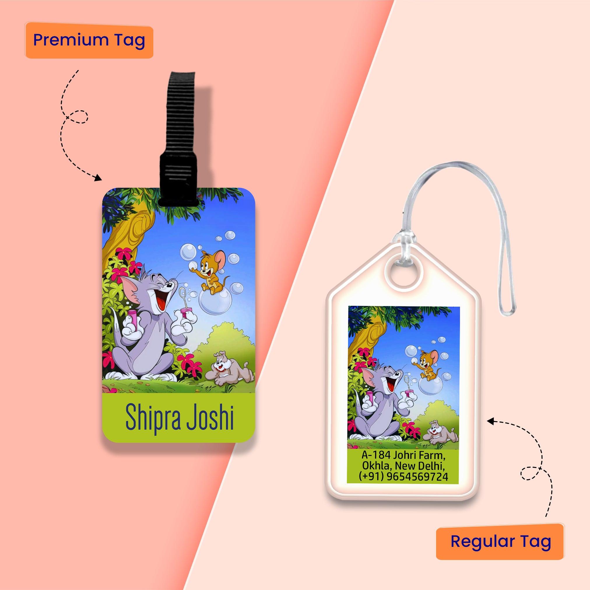 Personalized Bag Tags for Kids - Set of 5 - Tom & Jerry Design