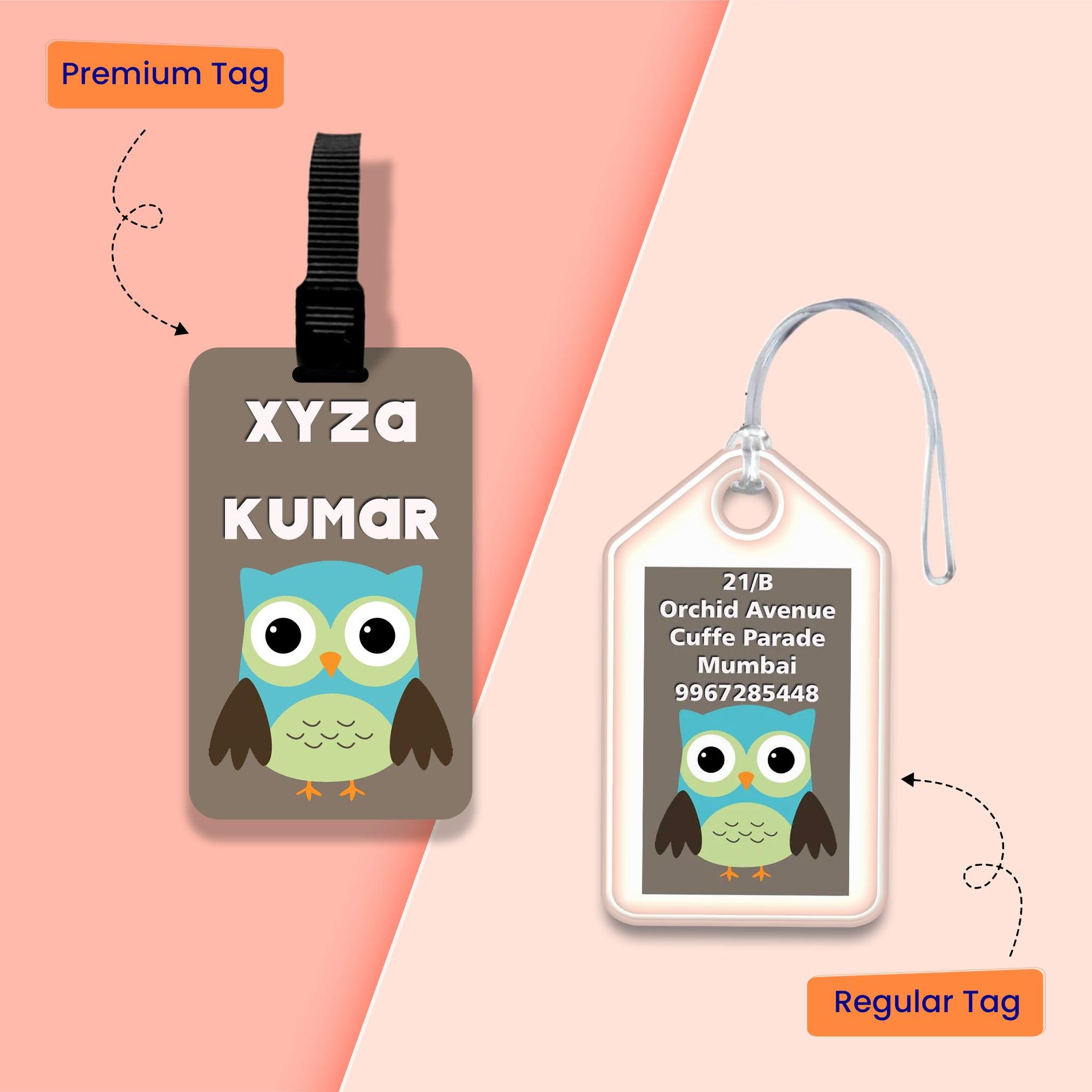 Personalized Bag Tags for Kids - Set of 5 - Turquoise Design