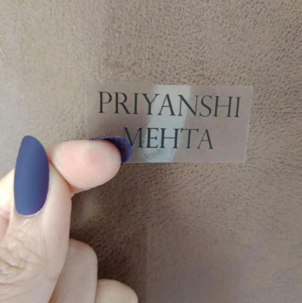 Personalized Name Label Transparent