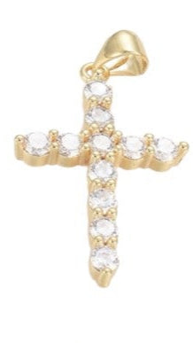 Cubic Zirconia Cross Charm