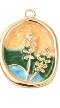 Watercolor Flower Charm