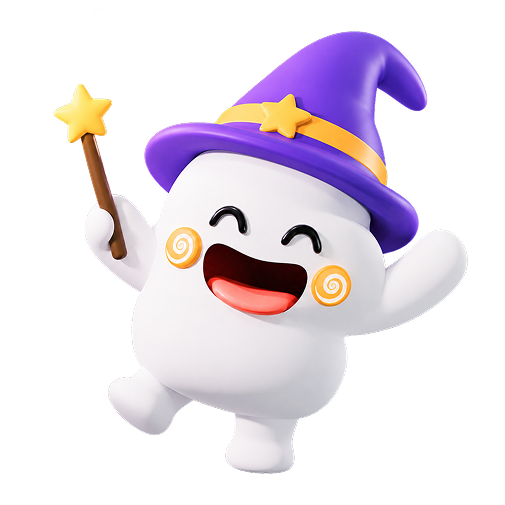 Gigi the Easify mascot in a wizard hat