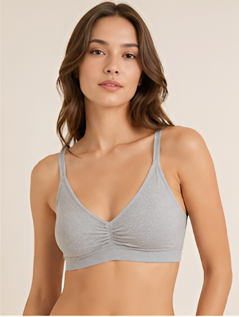 Gathered Cotton Bralette