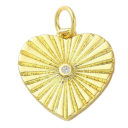 CZ Dot Heart Charm