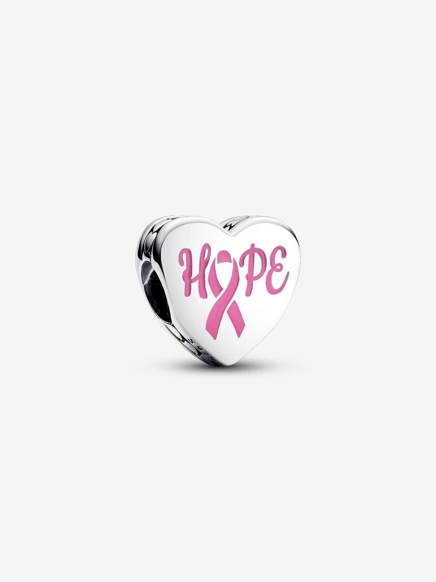 Hope heart sterling silver charm
