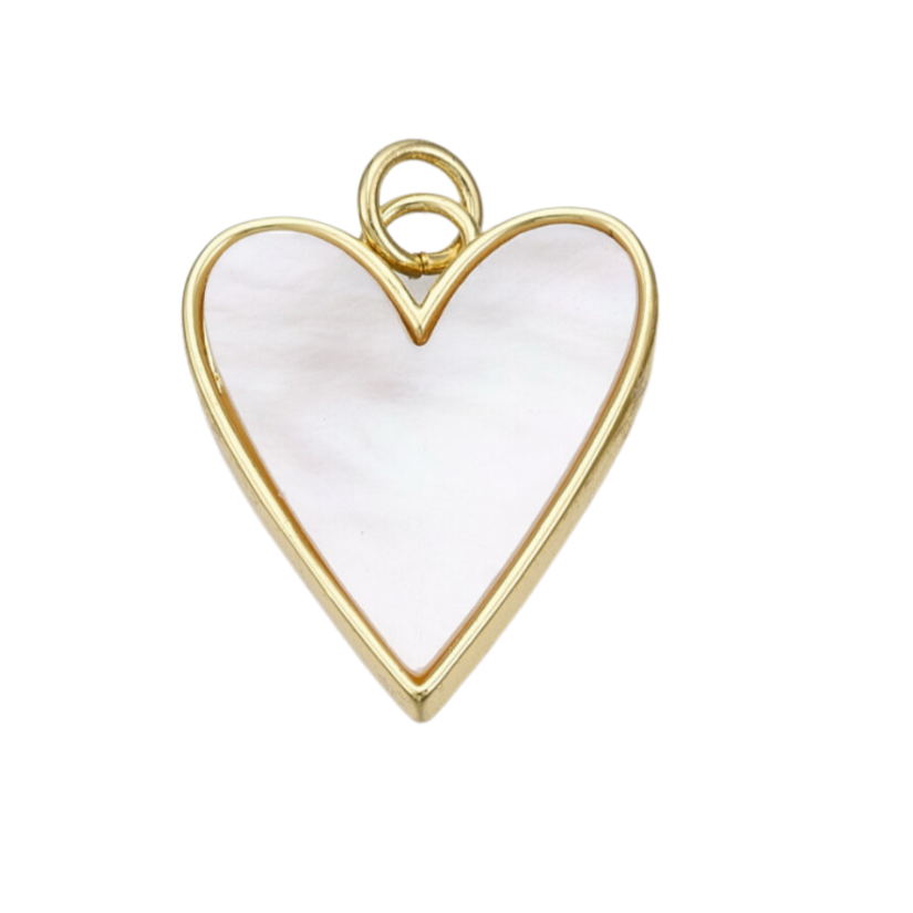 Gold Shell Heart Charm