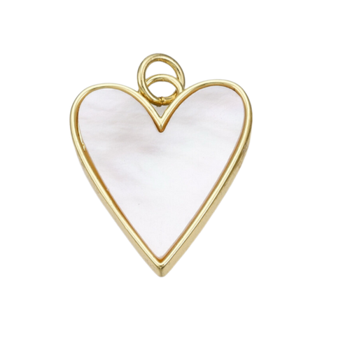 Gold Shell Heart Charm