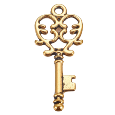 Antique Golden Key Charm