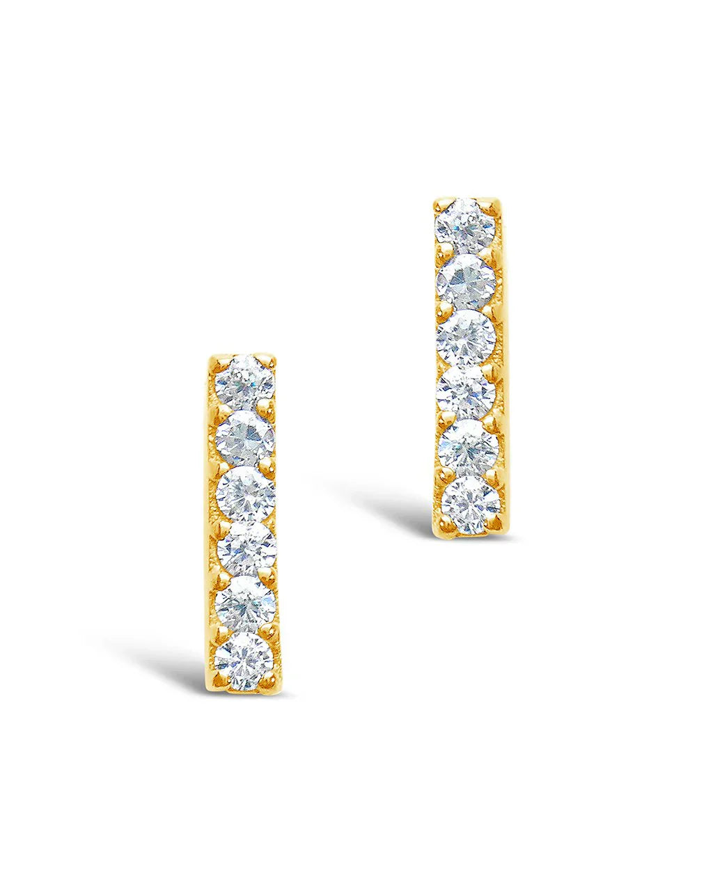 CZ Bar Stud Earrings