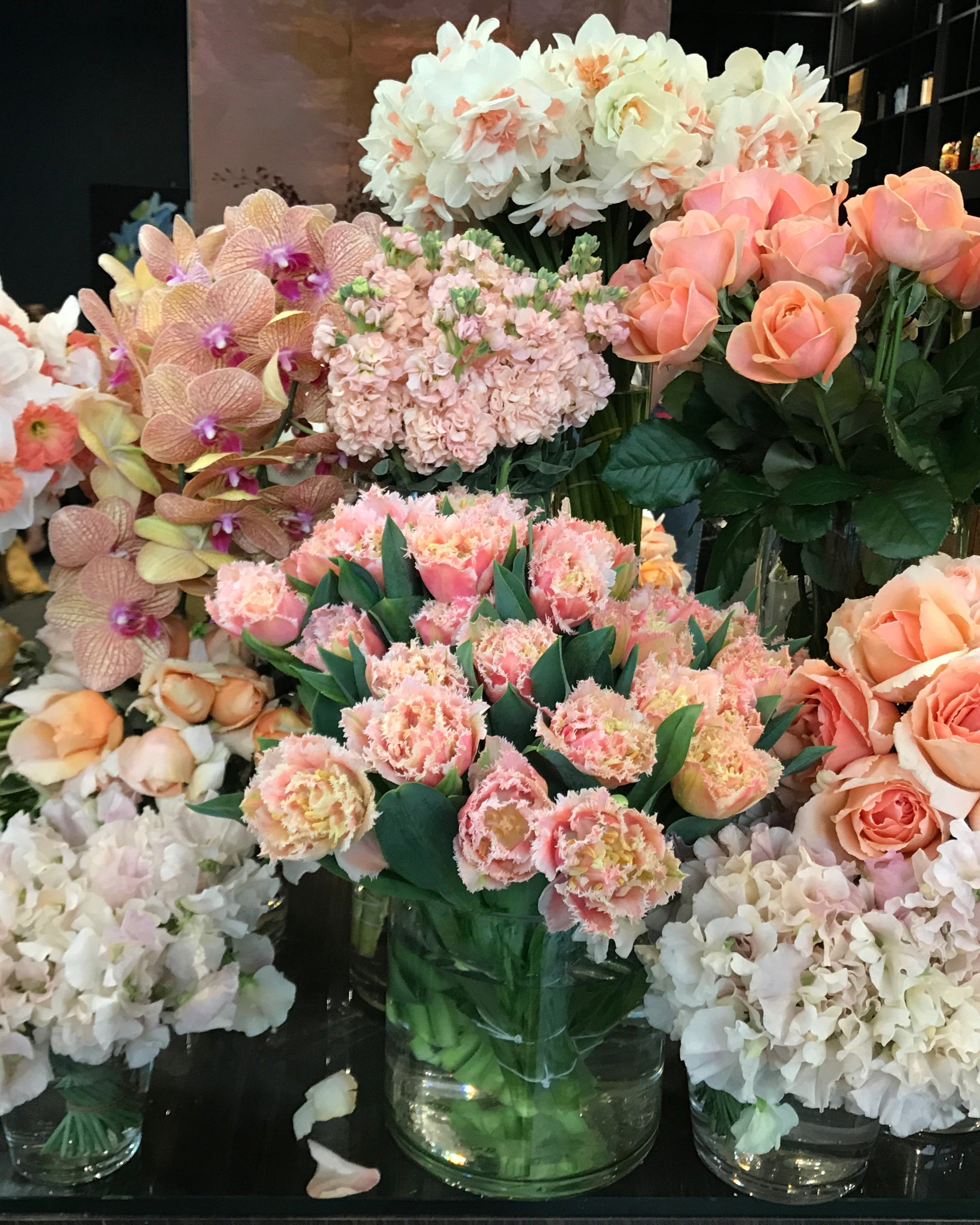 various beautiful blush florals