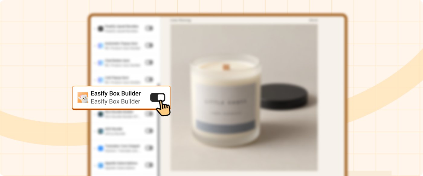 Turning on the Easify Box Builder app embed in the Shopify Theme Editor