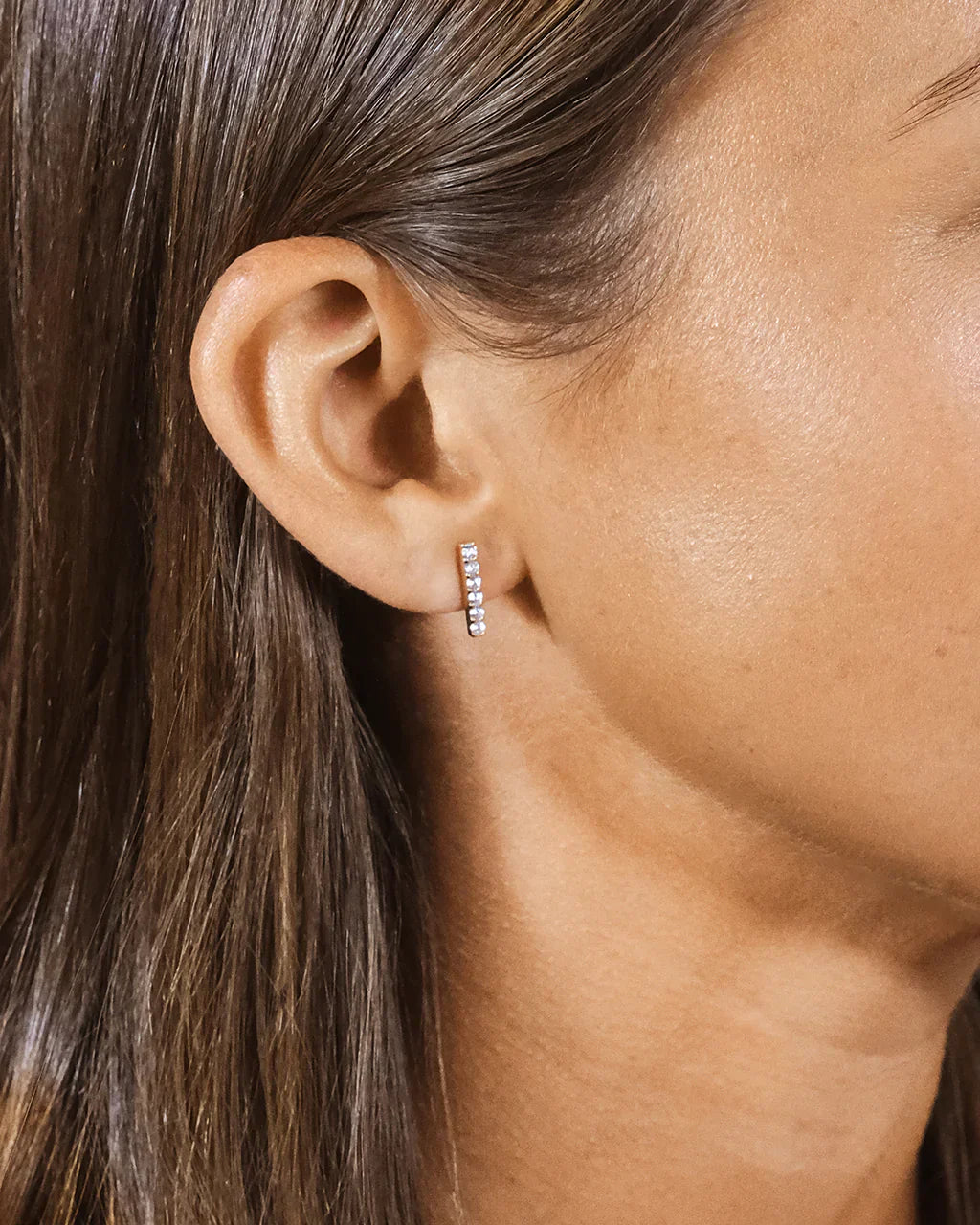 CZ Bar Stud Earrings