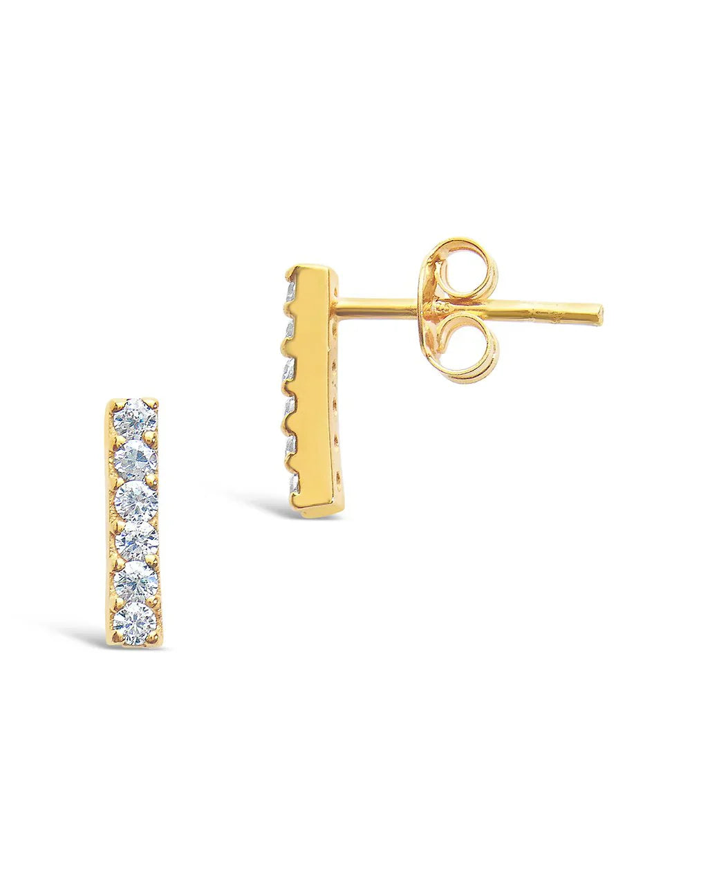 CZ Bar Stud Earrings