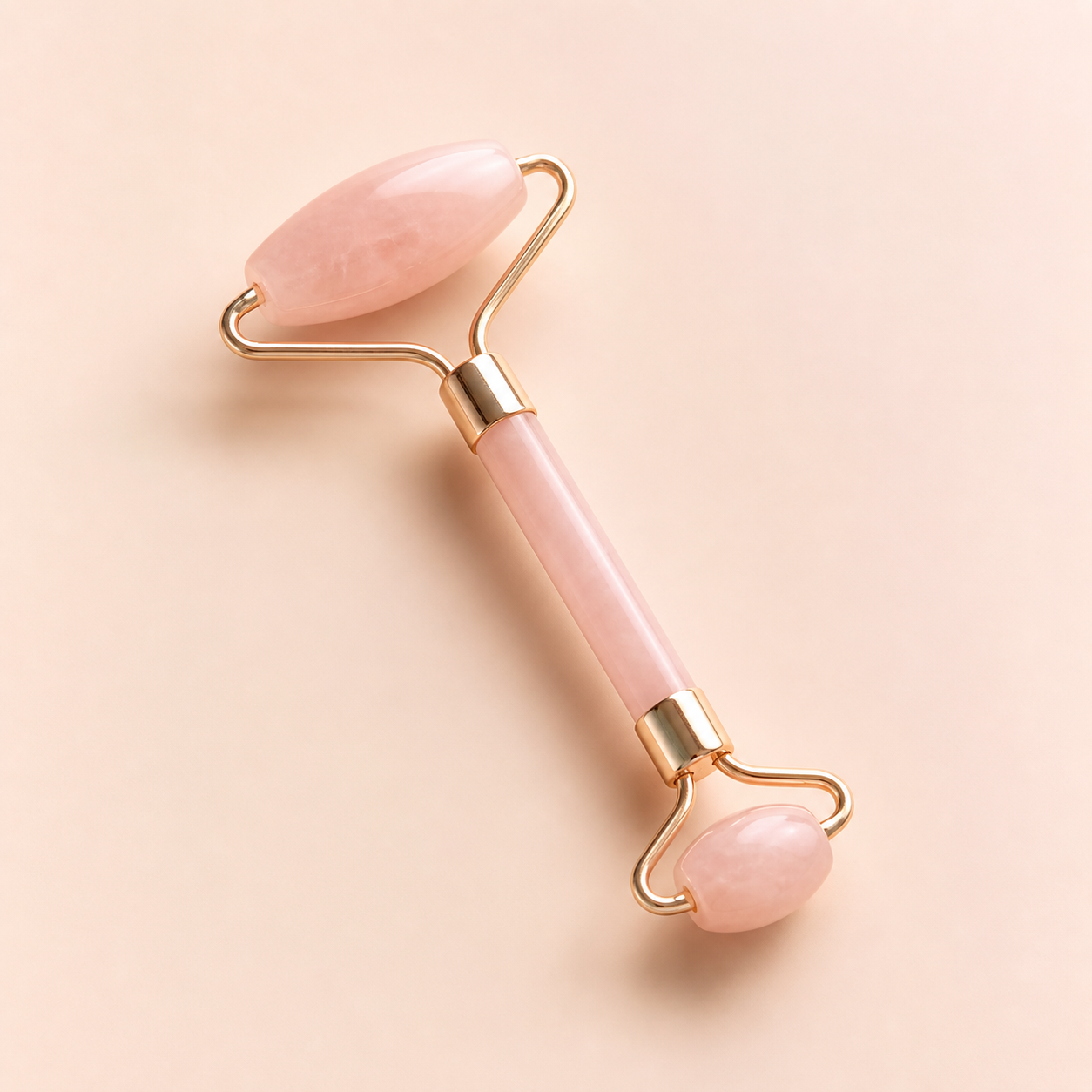 Rose quartz facial roller